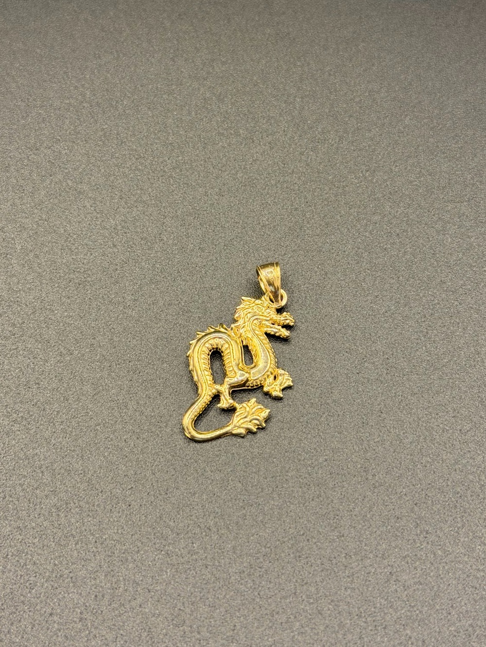 10K Solid Gold Dragon Charm Pendant